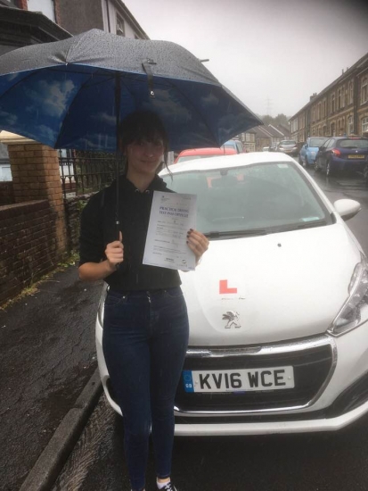 16.8.19 - Congratulations to Emily Steed on passing 1st time after doing manual semi-intensive course!! What a superb result!!