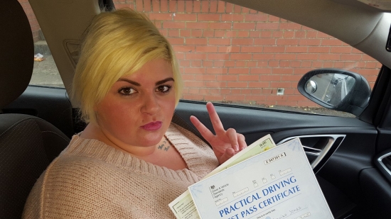 27117 - A massive well done to Gemma Jones on passing her driving test today first time with just a couple of minors Well proud Gem :-