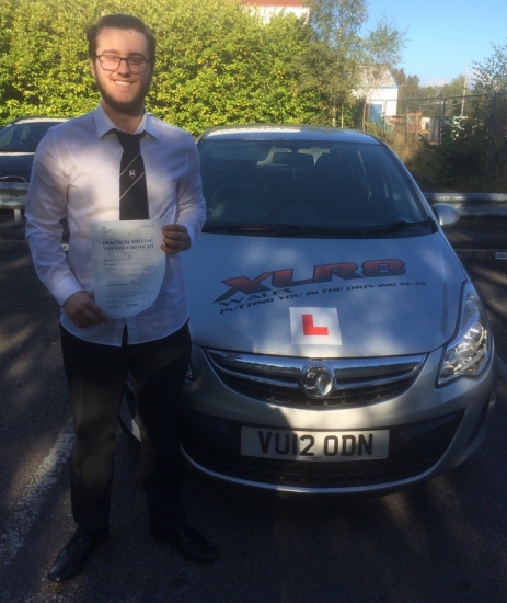 111016 - Congratulations to George Lewis who passed his driving test in Merthyr Tydfil today 1st time with our Peter