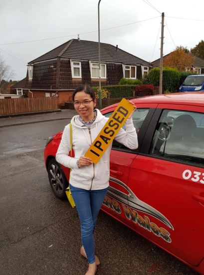 6.11.19 - Congratulations to Le Phuong on passing her driving test today in Abergavenny with our Rhys 👍🚗👍🚗. Well done and safe driving!!!