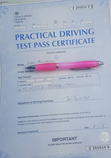 4517 - great driving instructor passed first time<br />
<br />

<br />
<br />
What a lovely result for Liam who passed his driving test 1st time today in Merthyr Tydfil