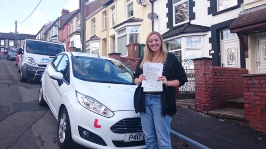 91015 - Congratulations to Melissa Stephens on passing her test today in Merthyr Tydfil no more busses for you now :-